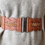 Faux Leather Stretch Waistband Belt Brown Photo 0