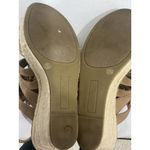 a.n.a Womans  Size 8 Tan Suede Strappy Lace Up Open Toe Wedge Espadrille Sandals Photo 6