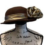 Vintage Michael Howard Fedora Wool Felt Hat Brown Gold Bow Size Medium OSFM Photo 8