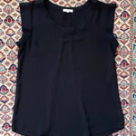 Pleione Black Cap Sleeve Blouse Size Medium Photo 0