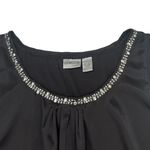 Chico's  Black Silky Texture Sleeveless Embellished Neckline Top Photo 2