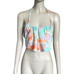 Micas NWT  Blue, Orange and Purple Halter Crop Top Photo 1