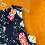 Talbots  Pleat-Neck Ruffle Collar Dress Sleeveless Paisley Floral NWT Medium Photo 4