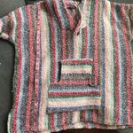 Baja Hoodie Hippie Surf Poncho Sweater Sweatshirt Pullover Jerga Size M Photo 5