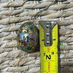 GOLD FLLD CHINESE CLOISONNÉ ENAMEL EGG FLWR PENDANT 925 CHAIN NECKLACE Italy VTG Photo 7