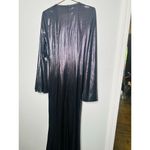 NWT Caroline Constas Gunmetal Silver Draped Style Metallic Shimmer Dress Large Photo 12