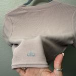 Alo Yoga  Micro Waffle Sierra Tee Dusty Pink Size M Athletic Lounge Athleisure Photo 3