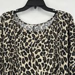 easel  Oversized Leopard Print Sweater Tie Front Drop Shoulder Slouchy Size L Photo 1