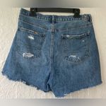 American Eagle  Pride Medium Wash Denim Highest Rise Baggy Shorts Distressed; 14 Photo 6