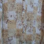 C&C California C&C Linen Beige Italy Travel Vacation Patterned Button-Up Long Sleeve Shirt SZ M Photo 2