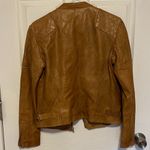 Massimo Dutti Bod & Christensen Sheepskin Tobacco Brown Leather Moto Jacket Photo 5