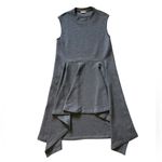 Marni Gray Tunic Dress Wool Sideswept Hem Symmetrical Minimalist IT 42/US 6 Silver Photo 3