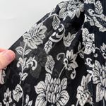 Sézane Sezane Leana Black & White‎ Floral Silk Blend Long Sleeve Shift Mini Dress Sz 38 Photo 9