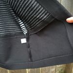 Ming Wang EUC  Open Front Sweater Top Black White Stripe Faux Leather Trim Medium Photo 6