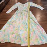 VINTAGE eileen west Laura Ashley style dress Floral pink and blue V back maxi xs Photo 10