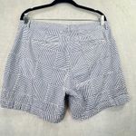 L.L. Bean Womens Favorite Fit Seersucker Patchwork Shorts Blue White 12 Mid Rise Photo 2