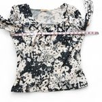 cha cha vente Vintage Black and White Floral Print Top Photo 6