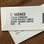 L'Agence L’AGENCE Jyothi High Rise Split Ankle Coated Pants Cognac Brown Size 24 NEW Photo 4