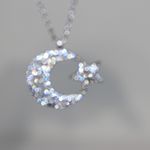 Brilliant Crystal 925 Sterling Silver Moon & Star Necklace Turkish Flag Photo 10