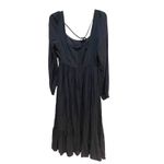 La Lavon Navy Blue Square Neck Ric Rac Trim Tiered Maxi Dress Size L Black Size L Photo 3