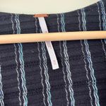 Free People Women's Girlfriend Wrap Blouse Top Shirt Black Stripe Medium Western Photo 5