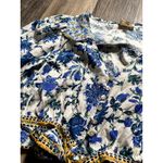 Floral‎ Crop Wrap Top Small White Blue Boho Cottagecore Prairie Italy Mamma Mia Photo 1