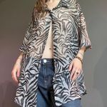 sheer zebra print button up Black Size 3X Photo 0