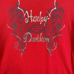 Harley Davidson  Red Waffle Knit Lightweight  Long Sleeve Shirt Size X-Large Photo 4