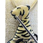 Vintage Necklace Eisenberg‎ Tiger Cat Black White Enamel Pendant Artist Series Photo 10