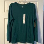 st. john's bay NWT St John’s Bay Dark Green Long Sleeve Tee 1X Photo 0