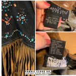 VINTAGE 1990'S CAROLE LITTLE SPORT DENIM JACKET W/TAN SUEDE FRINGE ACCENTS (14) Blue Photo 12