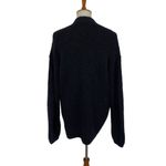 Elizabeth and James  Cardigan Medium Navy Chunky Knit Button Front Classic Photo 3