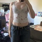 Target White flower tank top Photo 0