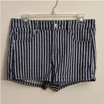 American Age Women’s American Eagle Blue White Denim Next Level Stretch Hi Rise Shorts 10 Photo 0