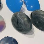 Lot Of 5 Colorful Pierced Costume Earrings Plastic Blue Purple Etc Photo 9