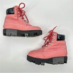 Acne Studios  Telde Pink Calfskin Chunky Platform Hiking Lug Boots 35 Photo 4