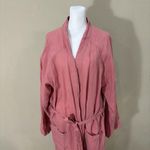 Threads By Bed Threads Robe OS Mauve Pink 100 Linen Belted Kimono Pockets Comfy Size undefined Photo 2