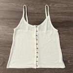 American Eagle  Rib Button Front Cami Top Size S Cream Photo 2