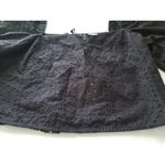Socialite Black Eyelet Lace Crop Top 3/4 Balloon Sleeve Womens Size Medium Photo 1