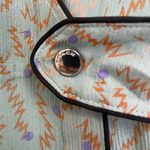 Coach Printed Long Chiffon V Neck Turquoise Brown Dress Size 2 Photo 10