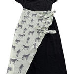 Never Fully Dressed Dress Womens US 8 Black Zebra Print Tie Waist Midi Belted Photo 0