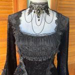 Dark in Love Gothic Victorian Vampire Vkei Black Velvet & Lace Mini Dress M Size M Photo 1