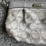 Coach  Shantung Pleated Grey‎ Wristlet Bag Silver Accents Photo 3