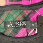 Ralph Lauren Lauren NWT 2 Piece Black Knit Top Pink Plaid Long Pant Pajamas Set Photo 4