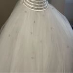 Justin Alexander Wedding Strapless Tulle Pearl Princess Wedding Gown Dress‎ 8945 White Size 8 Photo 2