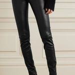 The Row  Lambskin Leather Black Leggings Pull-On Biker Moto Leggings Size Small Photo 0