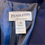 Pendleton Women’s 2 Pc Pant Suit Blazer Size 10 Pants Size 8 Navy Blue 100% Poly Photo 4