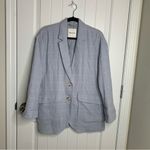 Madewell Larsen linen blend windowpane relaxed two button blazer jacket medium Photo 2