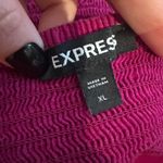 EXPRESS linen blend puff sleeve magenta x Photo 1