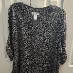 Rebecca Malone  Charcoal and Black Animal Print Blouse Photo 0